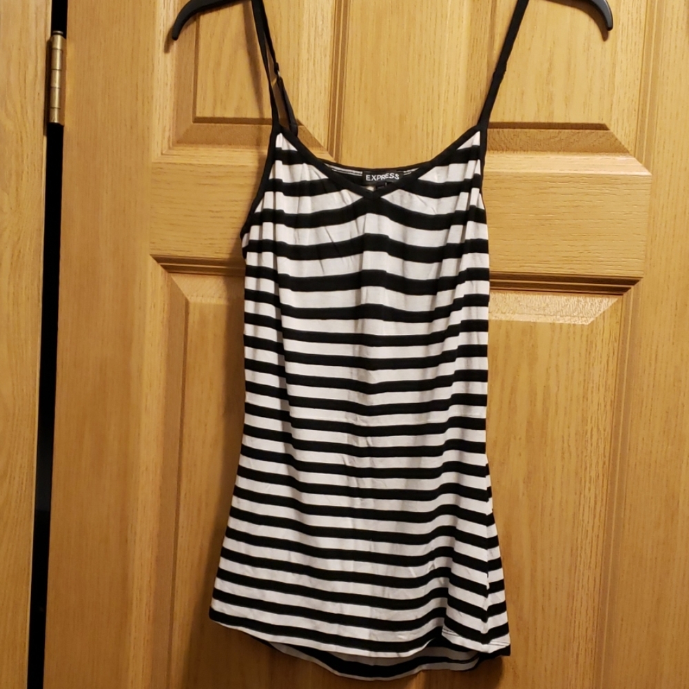 Black and off white tank top